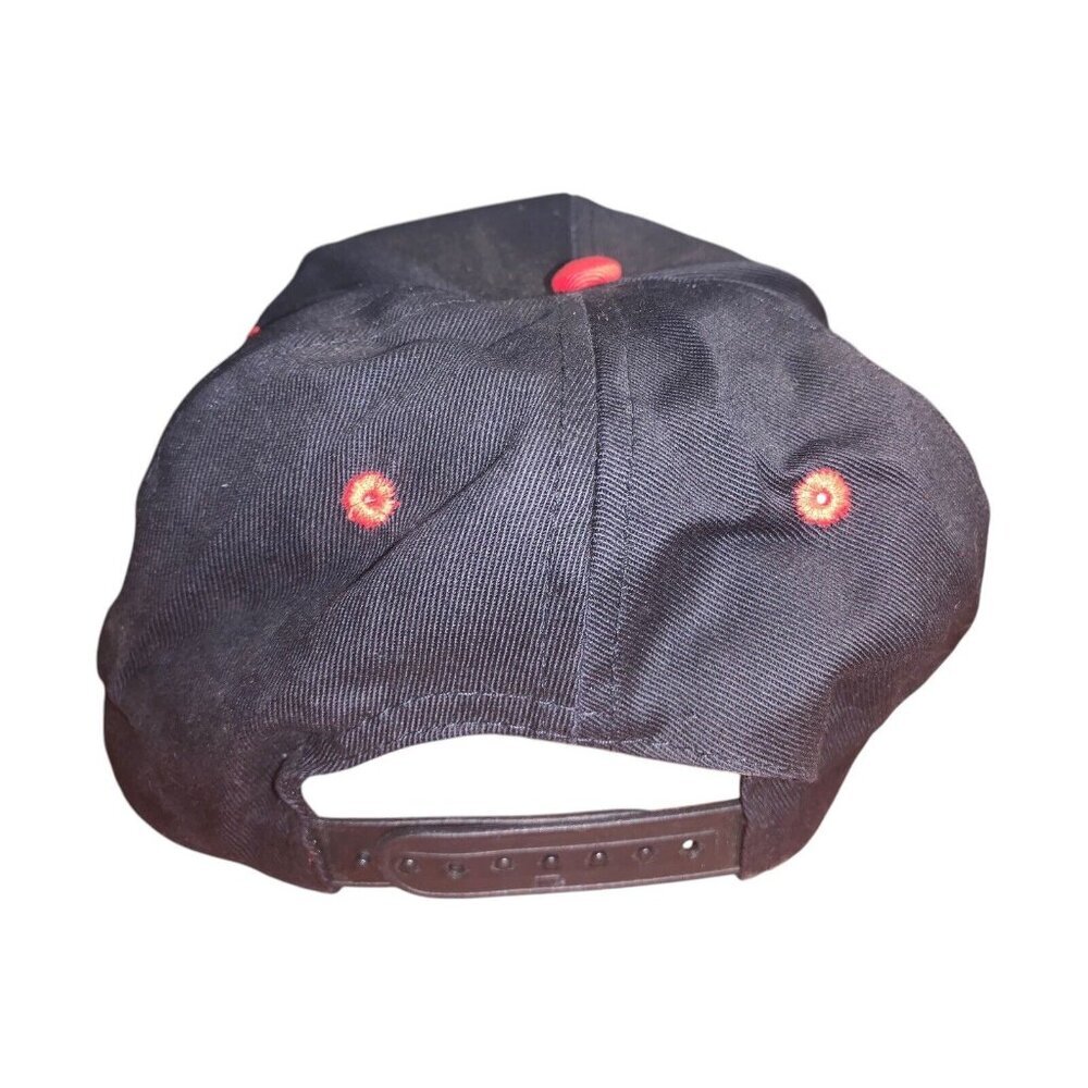 Vintage Firehawk Hat Cap Snap Back‎ Adjustable Mens Red Black KC OSFM - Picture 4 of 6